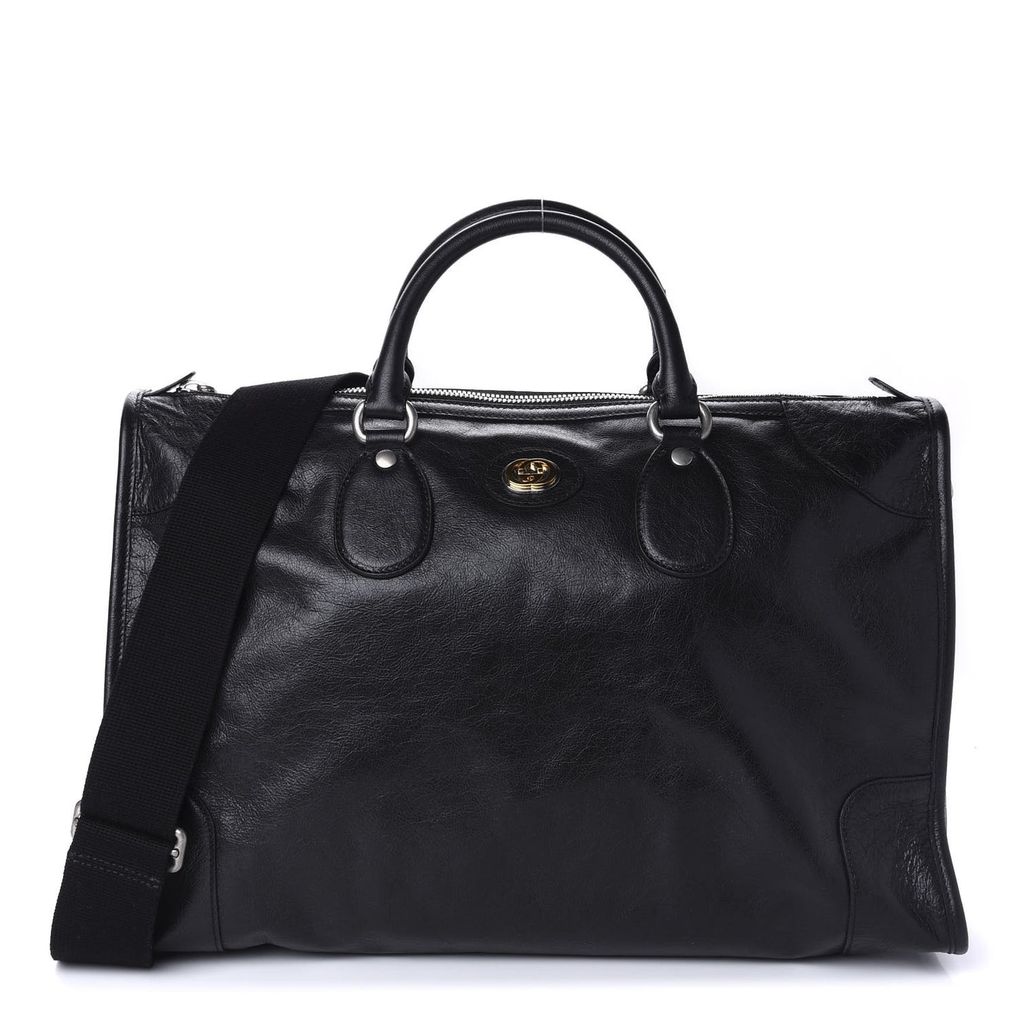 Fluffy Calfskin Morpheus Weekender Duffle Black