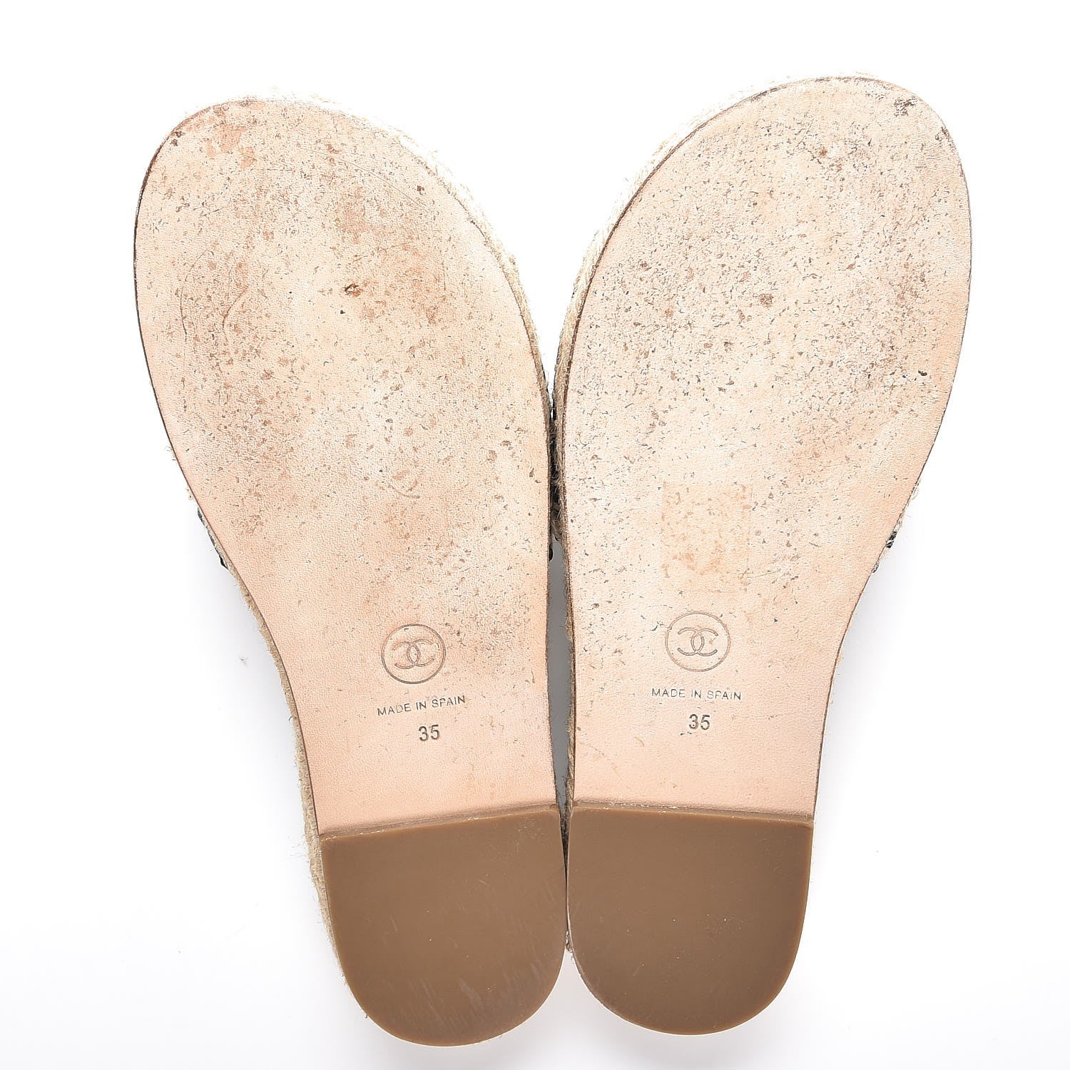 Chanel Lambskin Quilted CC Espadrille Slip On Sandals 35 Black 7 of 11