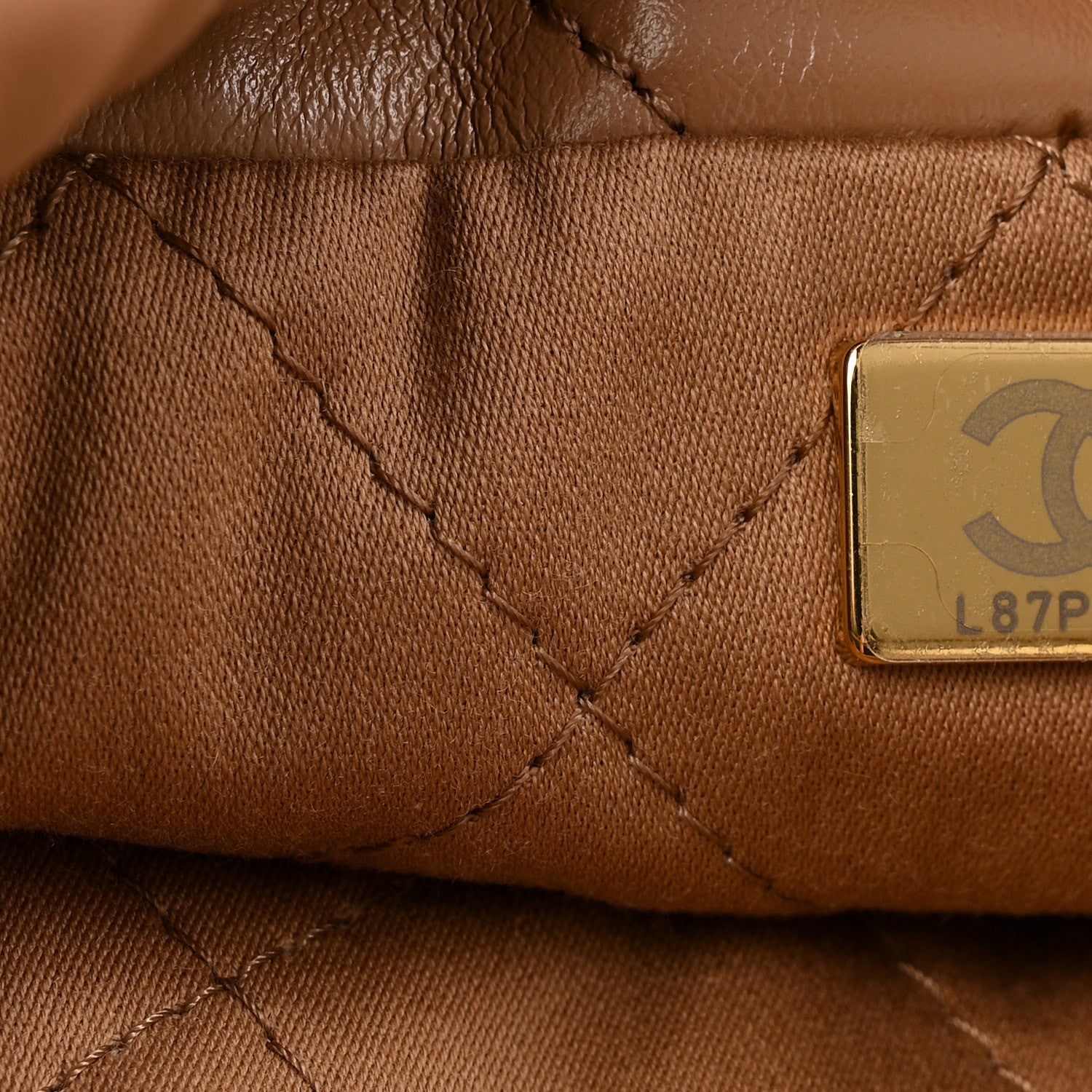 Chanel Shiny Calfskin Quilted Mini Chanel 22 Dark Beige 7 of 15