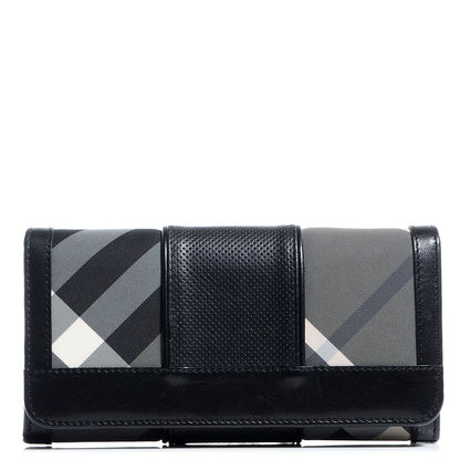 Burberry Beat Check Penrose Perforated Wallet Black 1 of 8