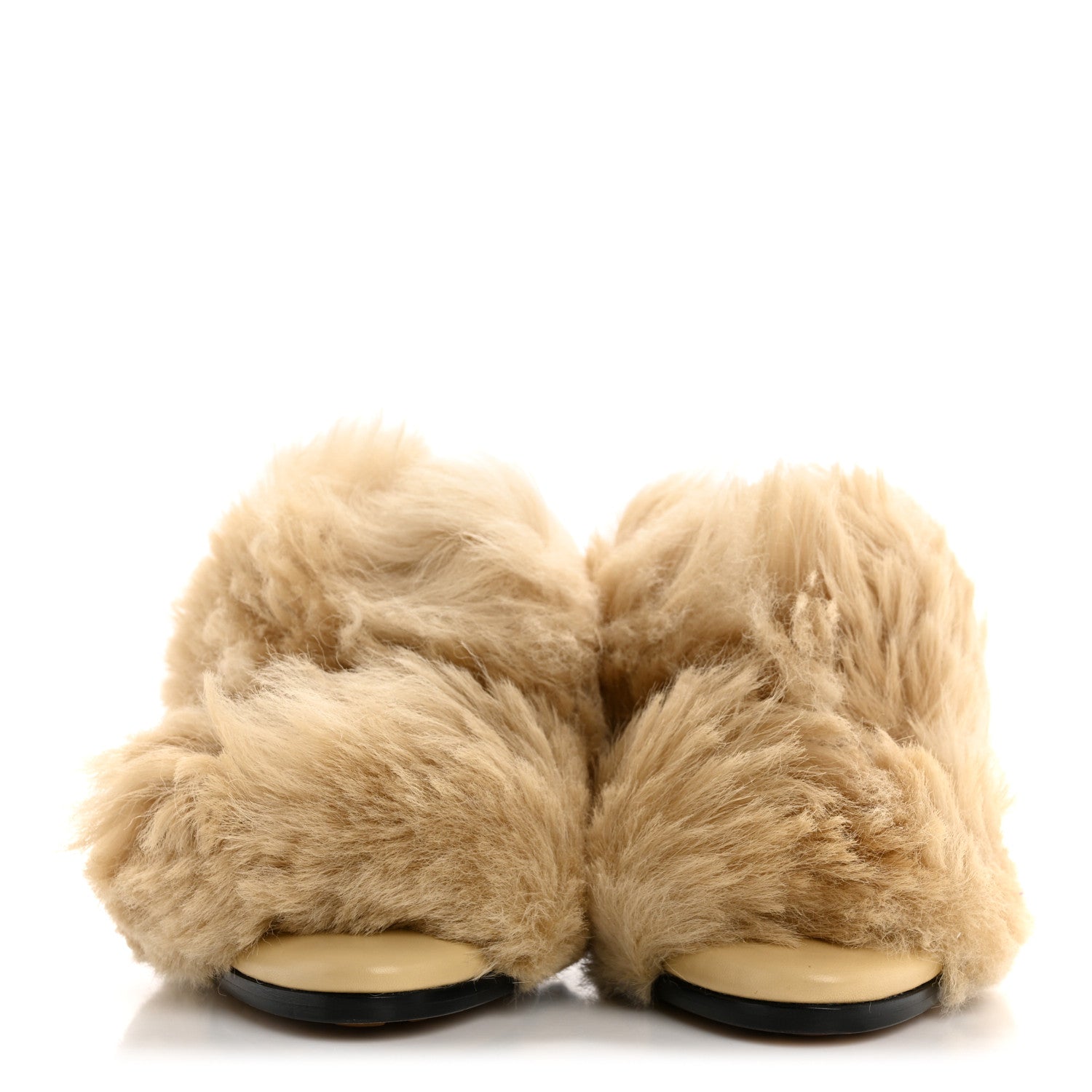 Bottega Veneta Shearling Curve Soft Poodle Slide Sandals 39