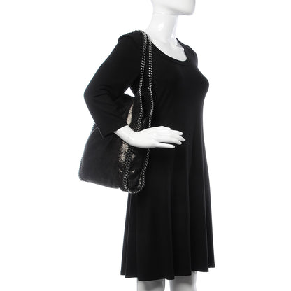 Stella McCartney Metallic Shaggy Deer Small Falabella Tote Black 2 of 11
