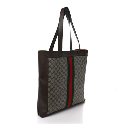 Gucci GG Supreme Monogram Web Large Ophidia Vertical Shopping Tote Brown 2 of 14