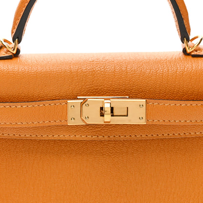 Hermes Chevre Chamkila Mini Kelly Sellier 20 Jaune D'or 8 of 11