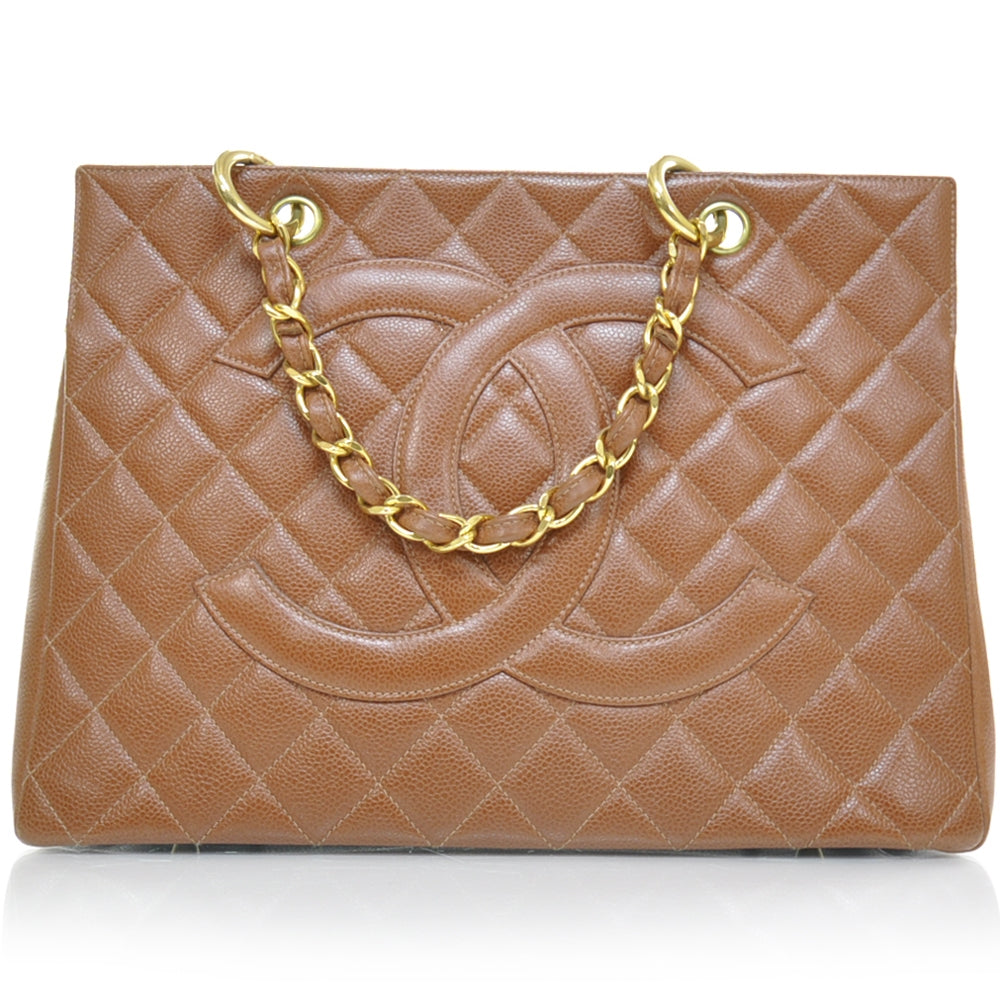 Caviar Quilted Timeless CC Tote Brown