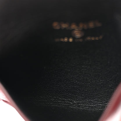 Chanel Lambskin Card Holder Bag Charm Burgundy 5 of 7
