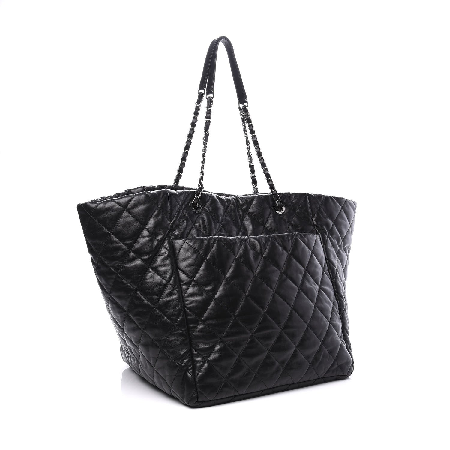 Chanel Lambskin Quilted Large Week End on Mars Tote Black 2 of 11