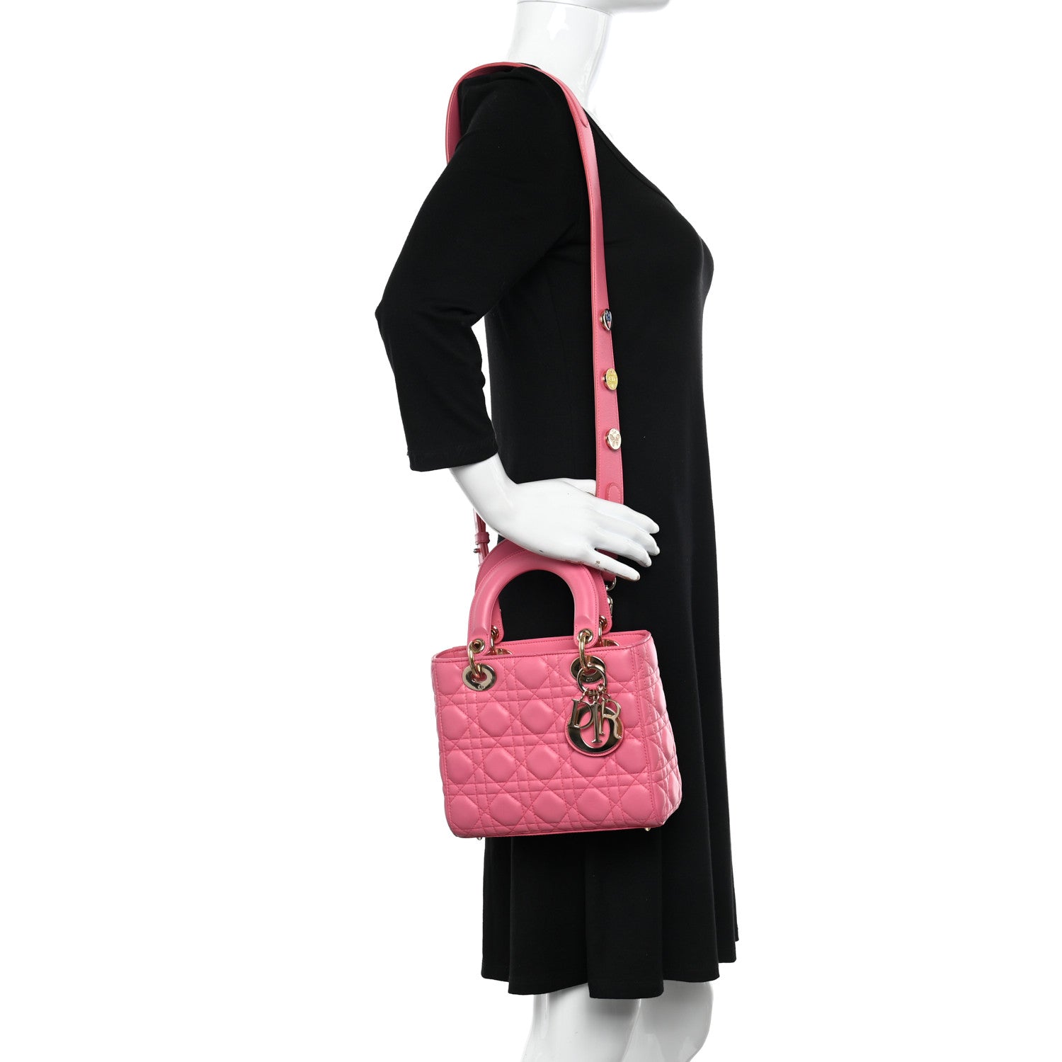 Christian Dior Lambskin Cannage Small My ABCDior Lady Dior Pink 2 of 10