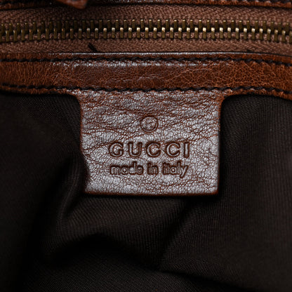 Gucci Monogram Medium Jockey Tote Dark Brown 6 of 14