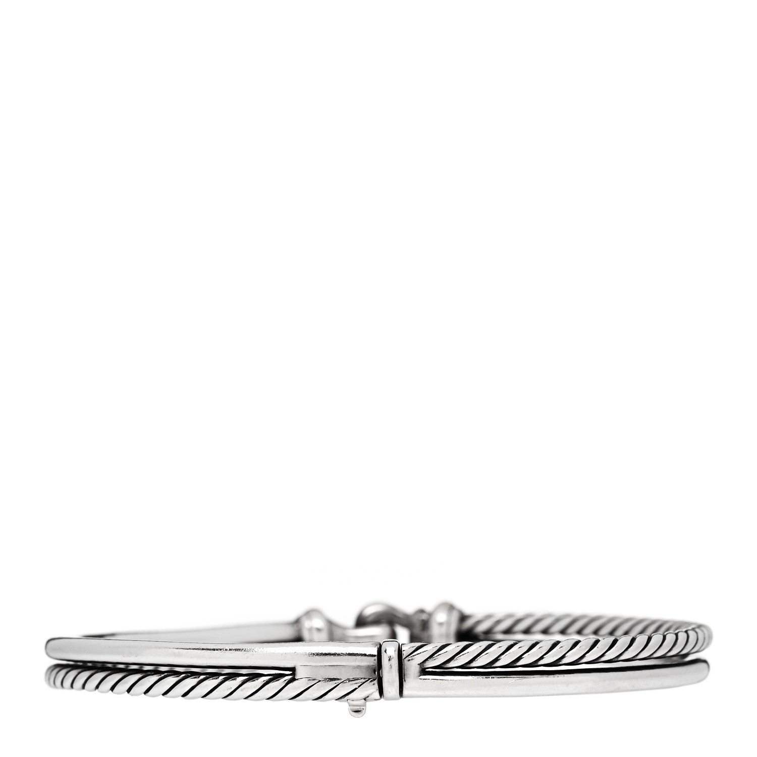 David Yurman Sterling Silver 18K Yellow Gold Two Row Buckle Bracelet 2 of 3