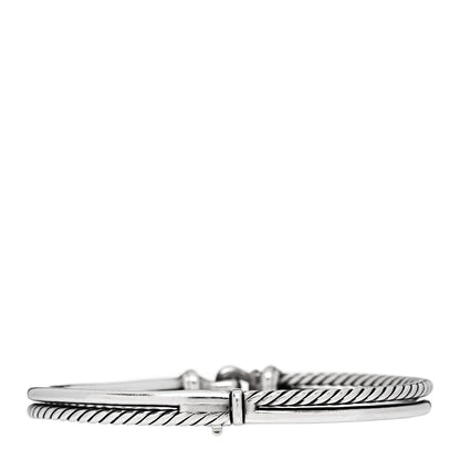 David Yurman Sterling Silver 18K Yellow Gold Two Row Buckle Bracelet 2 of 3