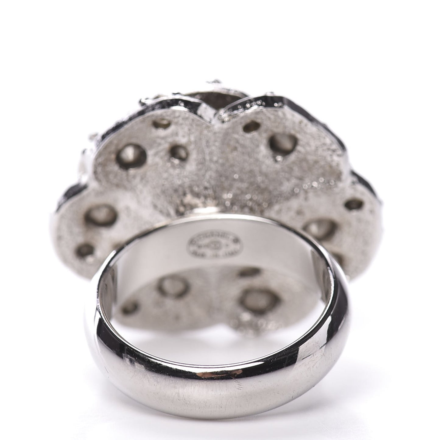 Strass CC Camellia Ring 6.25 Silver