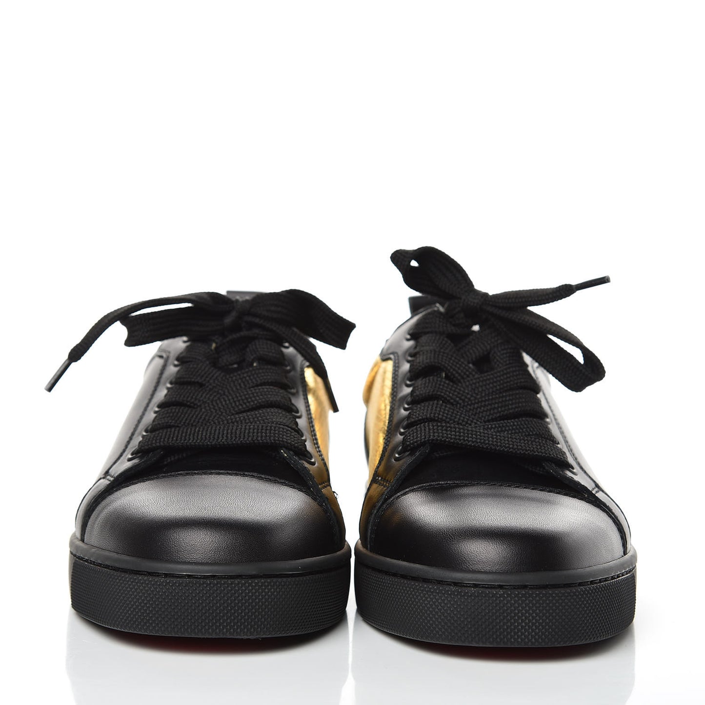 Calfskin Laminato Dino Womens Ying Louis Junior Flat Sneakers 36 Black Gold