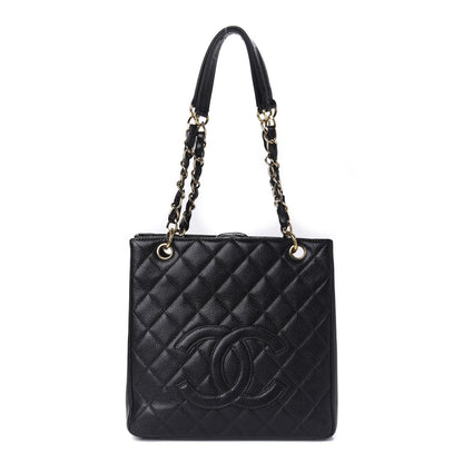 Chanel Caviar Quilted Petit Shopping Tote PST Black 1 of 10