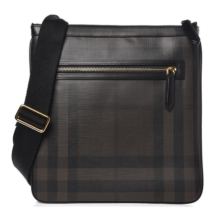Burberry London Check Beckley Crossbody Messenger Bag Chocolate Black 1 of 7