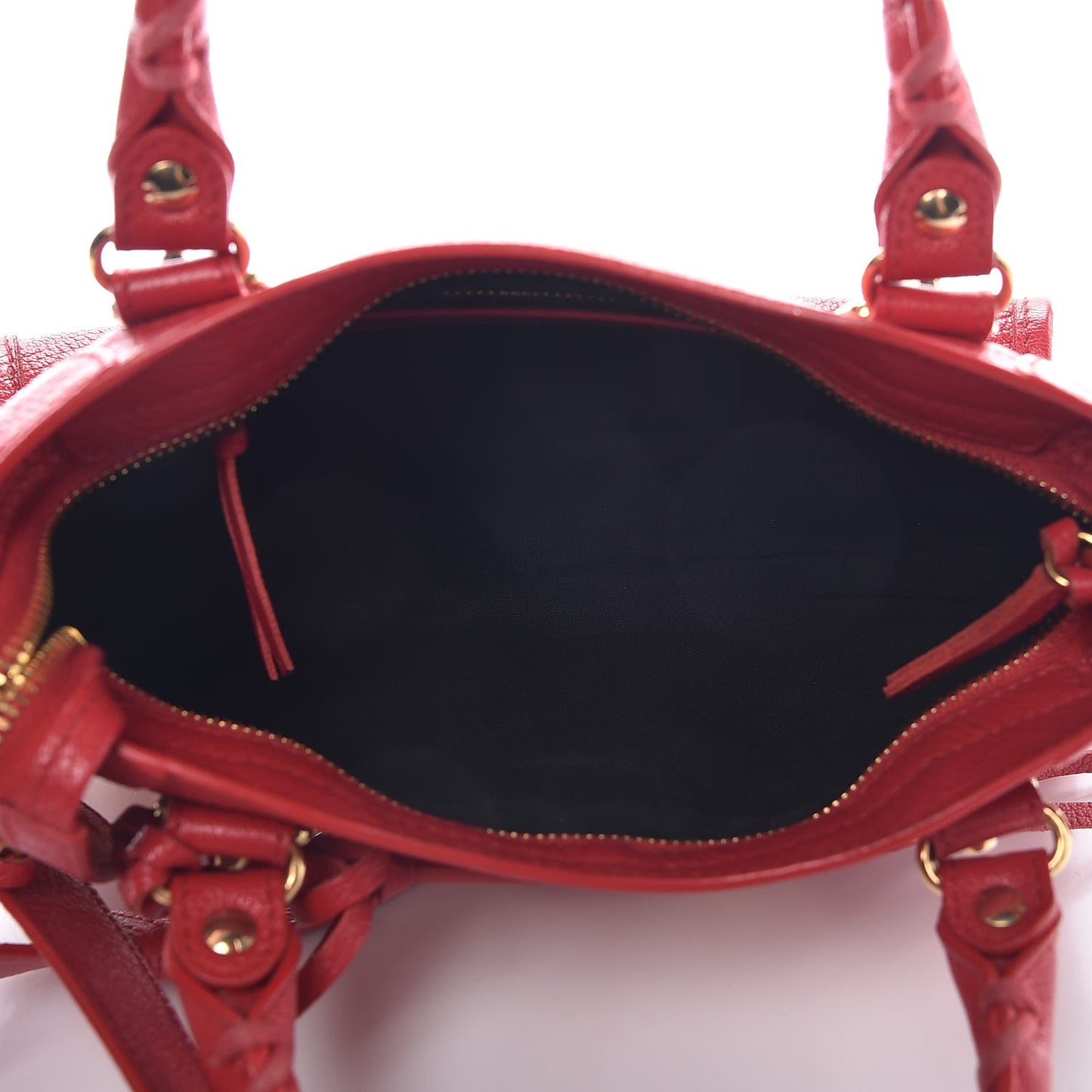 Chevre Gold Metallic Edge Hardware Mini City Rouge Grenade