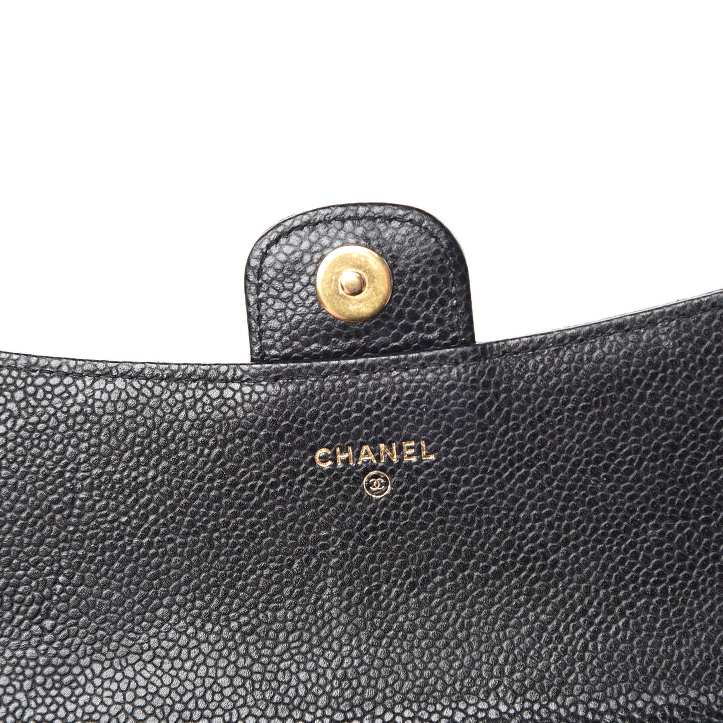 Caviar Quilted Wallet on Removable Chain Black
