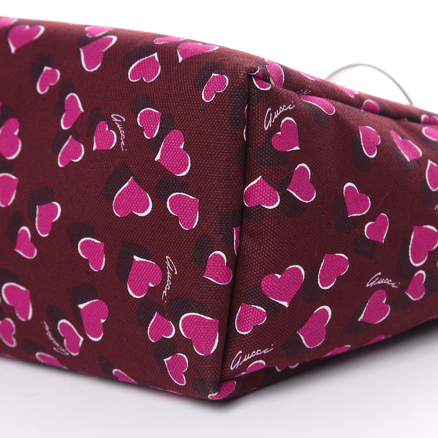 Gucci Canvas Heartbeat Print Medium Tote New Wine 8 of 11