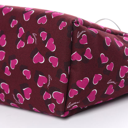 Gucci Canvas Heartbeat Print Medium Tote New Wine 8 of 11