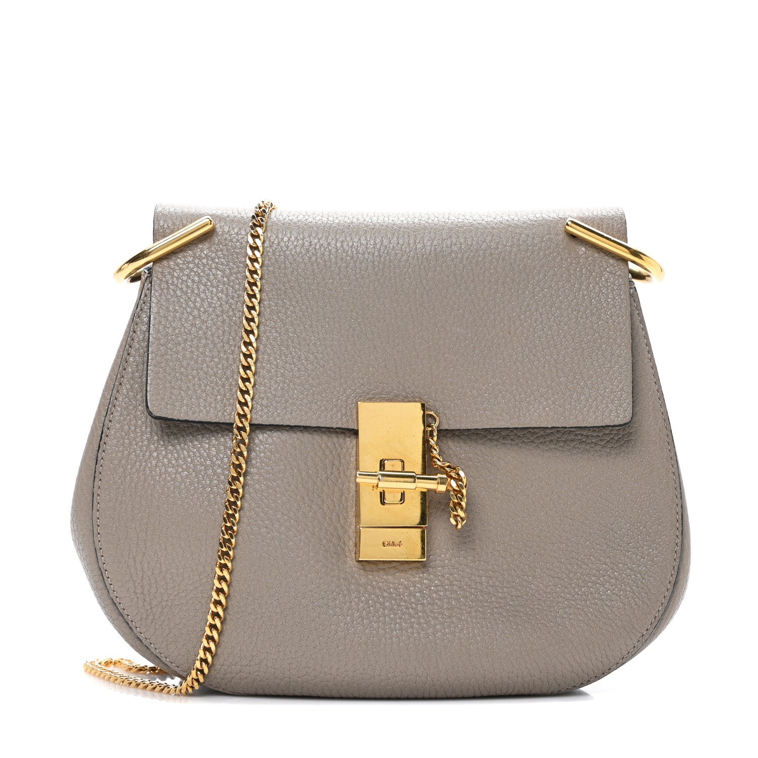 Chloe Grained Lambskin Mini Drew Shoulder Bag Motty Grey 1 of 9