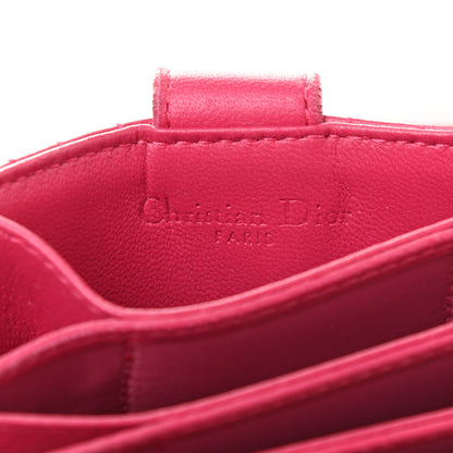 Christian Dior Lambskin Cannage Lady Dior 5-Gusset Card Holder Fuchsia 7 of 12