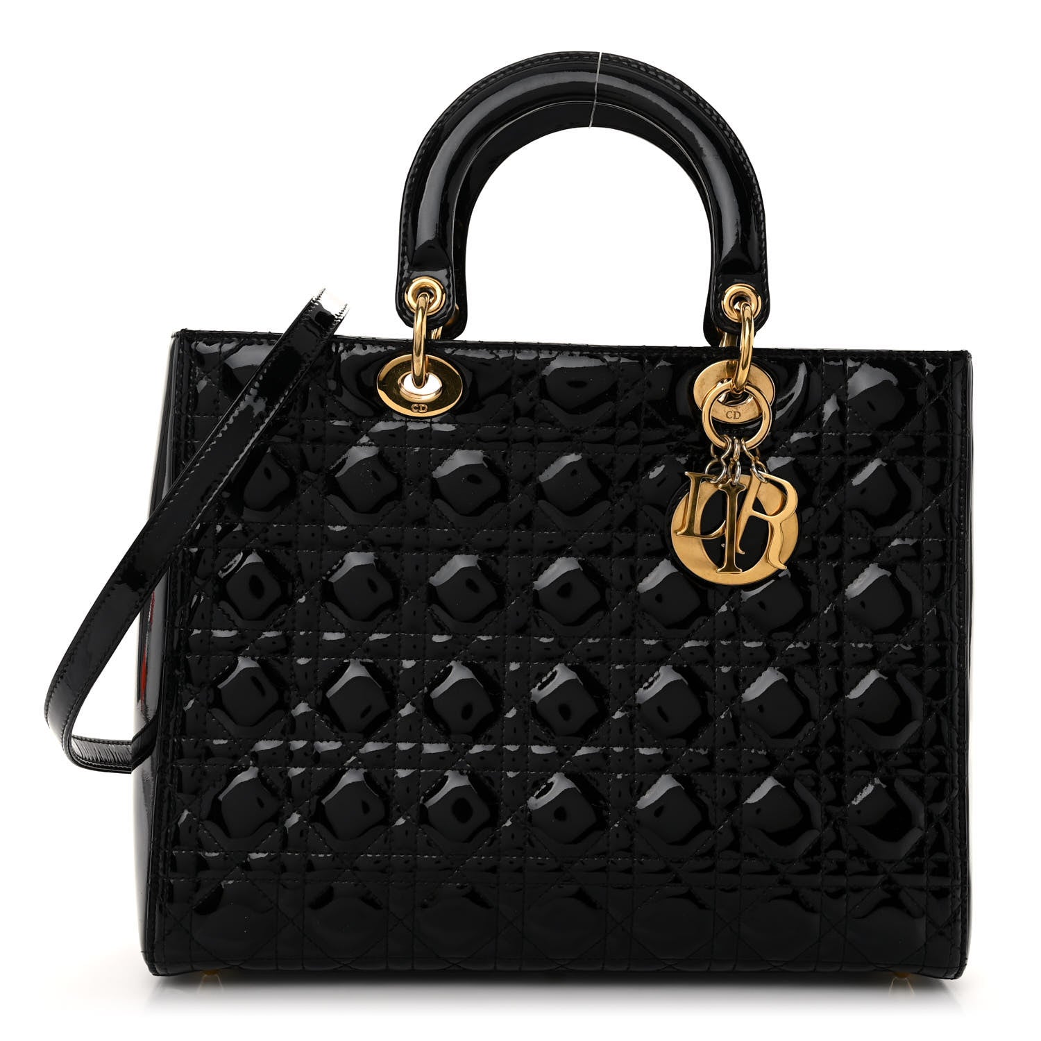 Christian Dior Patent Cannage Large Lady Dior Black 1 of 9