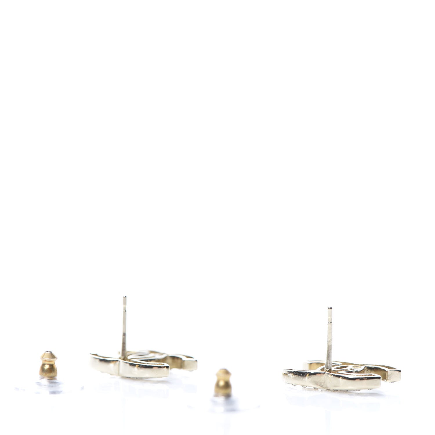 Chanel Crystal CC Earrings Gold 3 of 5