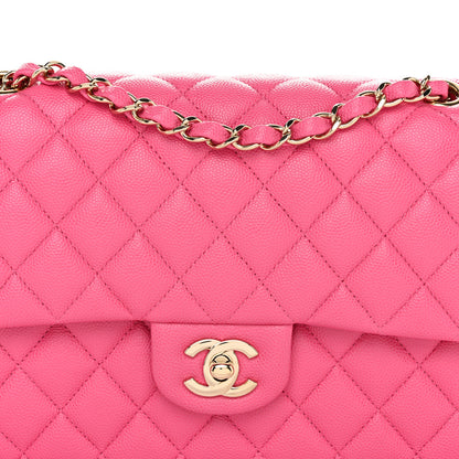 Chanel Caviar Quilted Medium Double Flap Pink 8 of 10