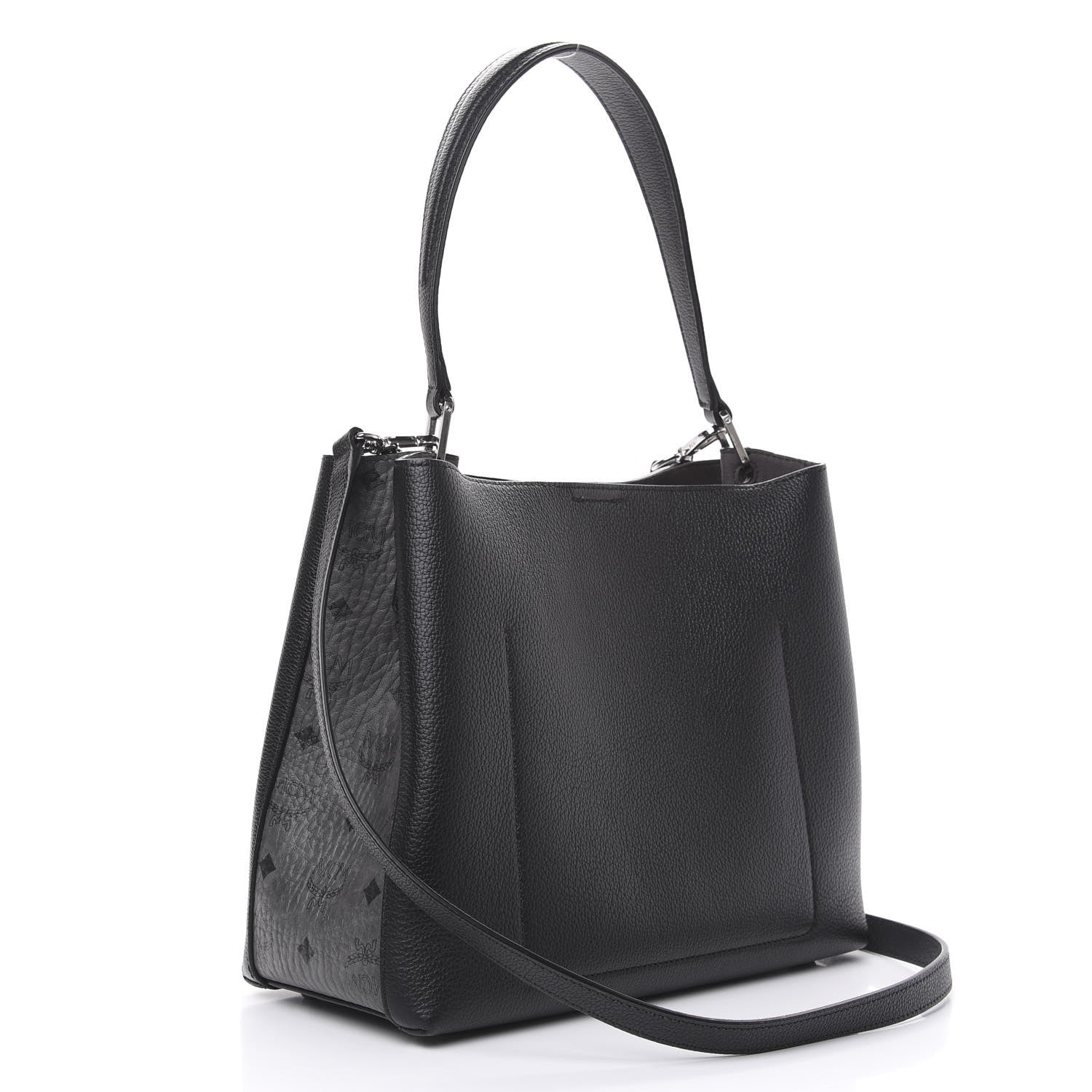 MCM Grained Calfskin Visetos Medium Sarah Hobo Black 4 of 11
