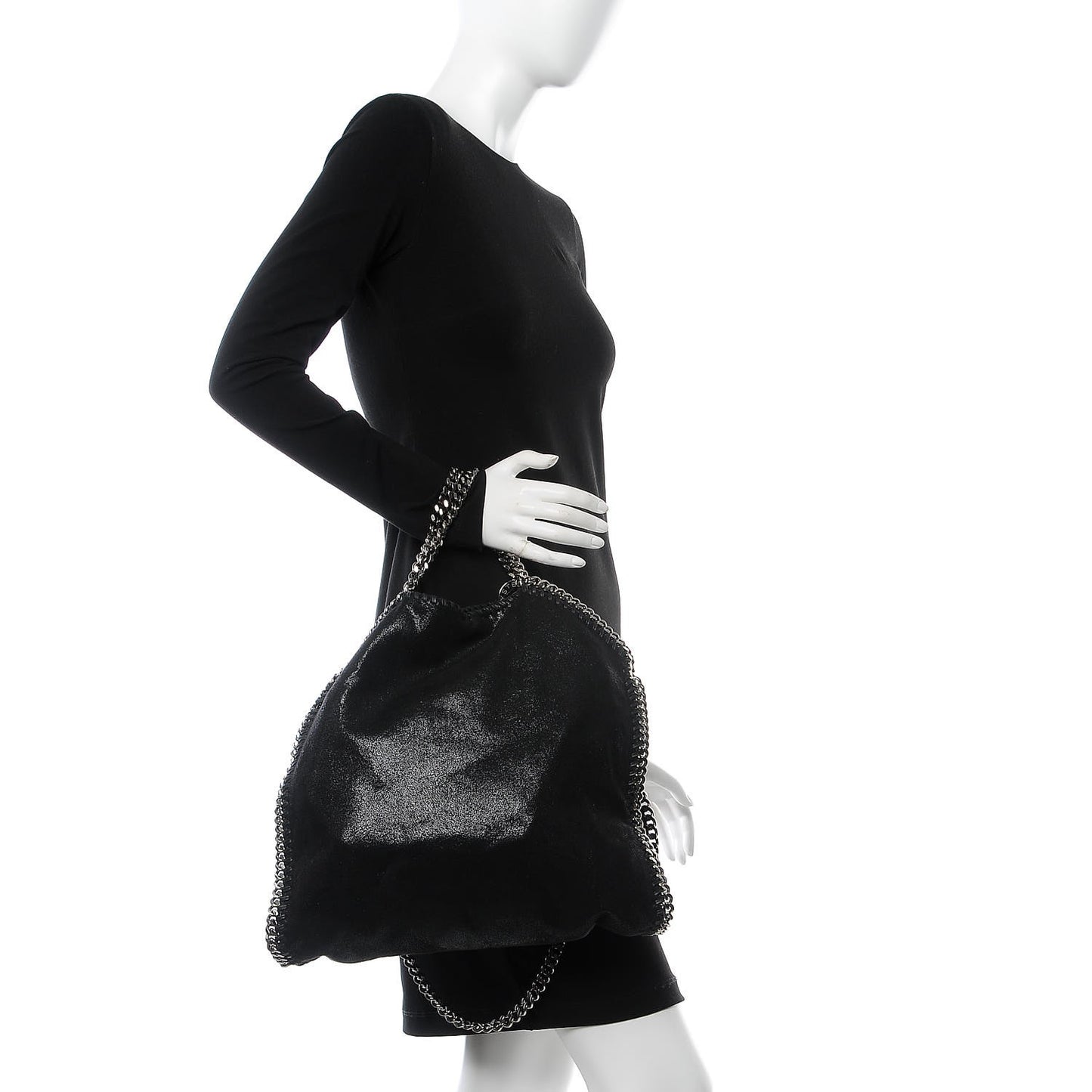Shaggy Deer Falabella Fold Over Tote Black