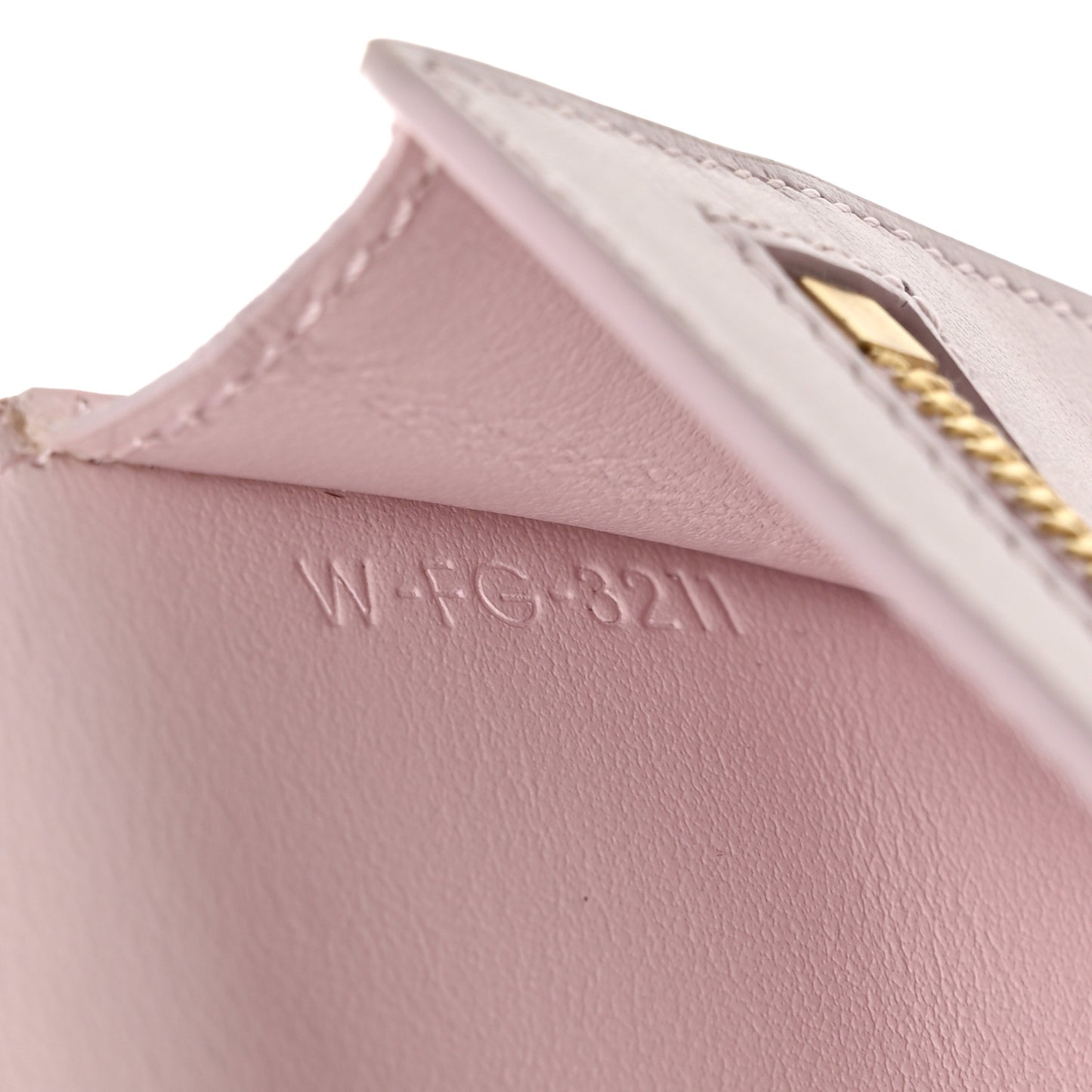 Grained Calfskin Medium Multifunction Strap Wallet Peony Carmin