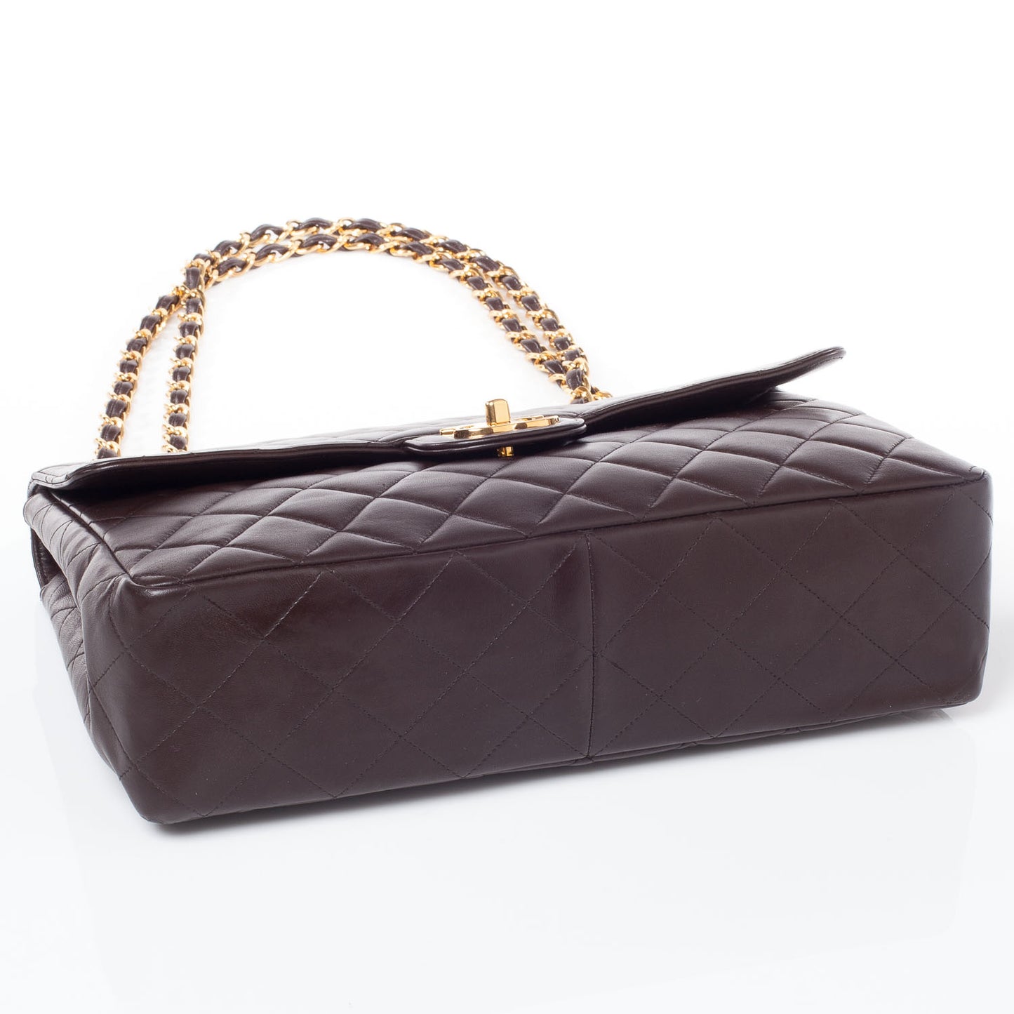 Lambskin Jumbo Single Flap Brown