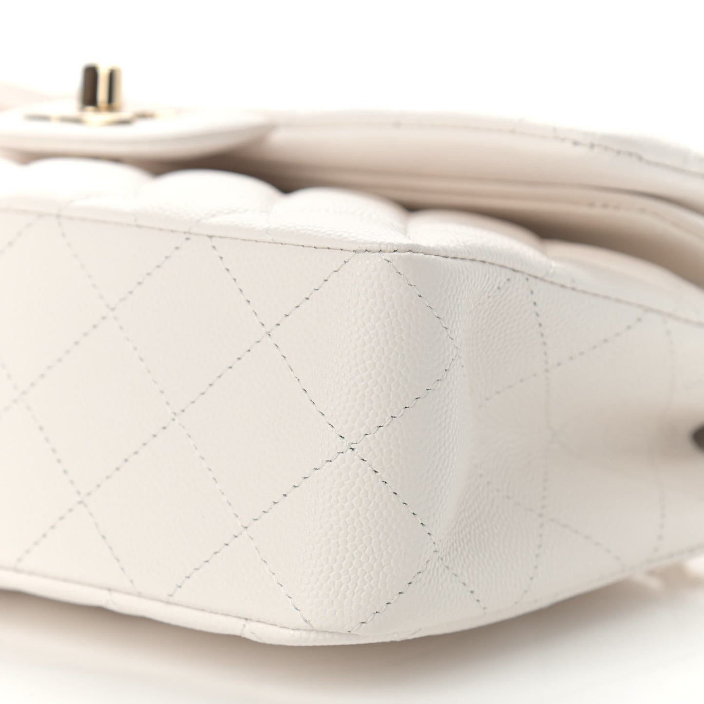 Caviar Quilted Small Double Flap White