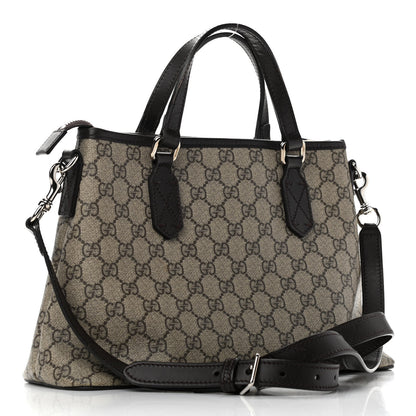 Gucci GG Supreme Monogram Small Zippered Tote Dark Brown 3 of 12