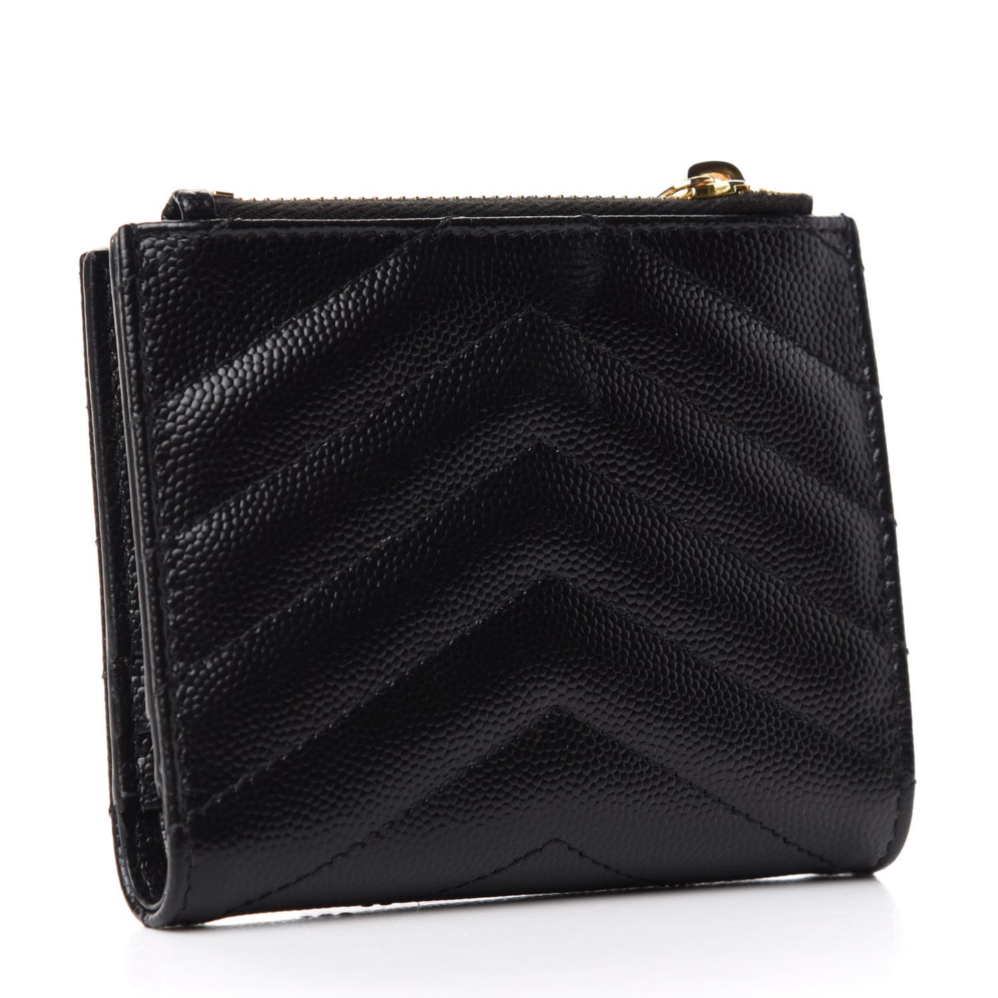 Grain De Poudre Matelasse Chevron Monogram Zipped Card Case Black