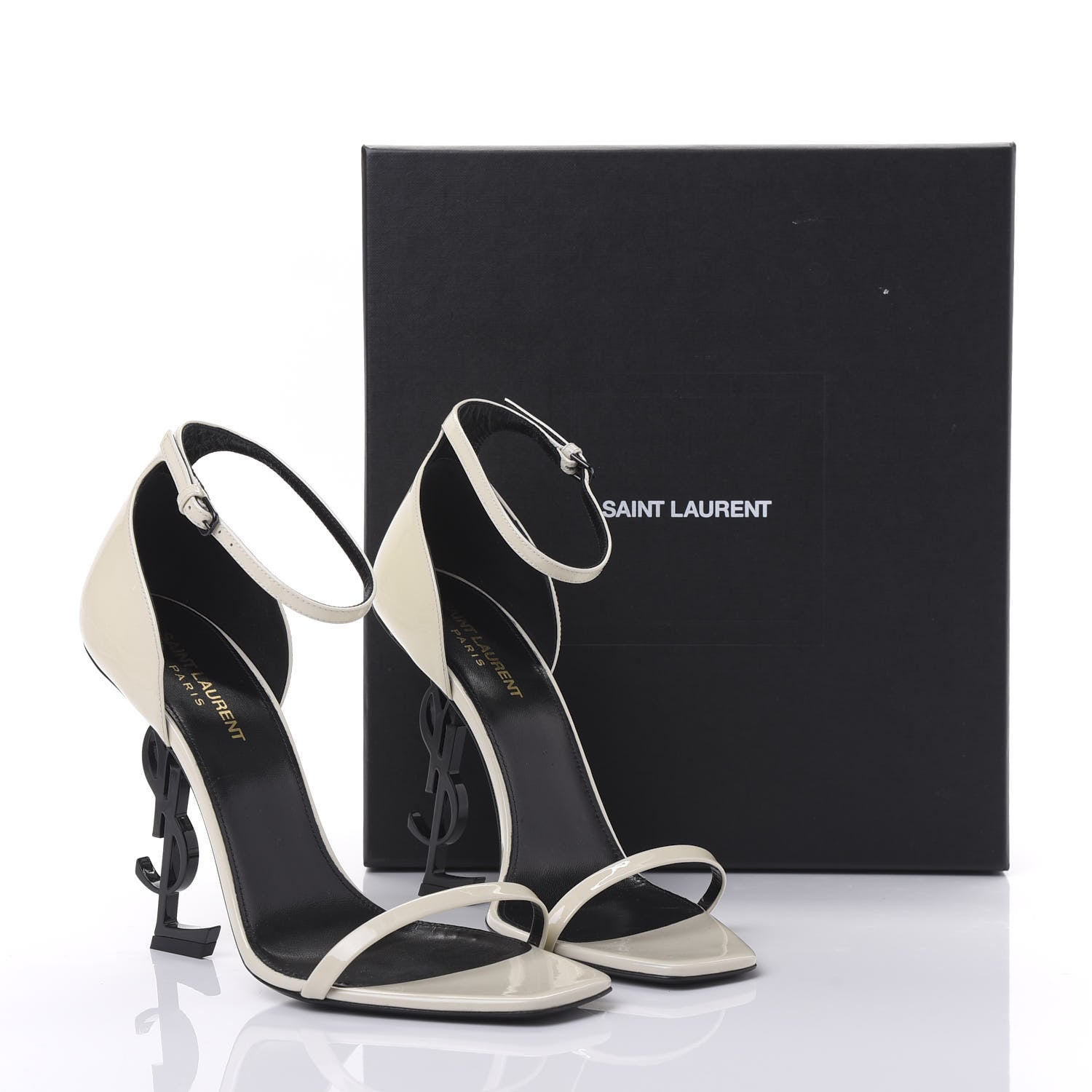 Saint Laurent Patent Calfskin Opyum Sandals 40.5 Neutro 8 of 8