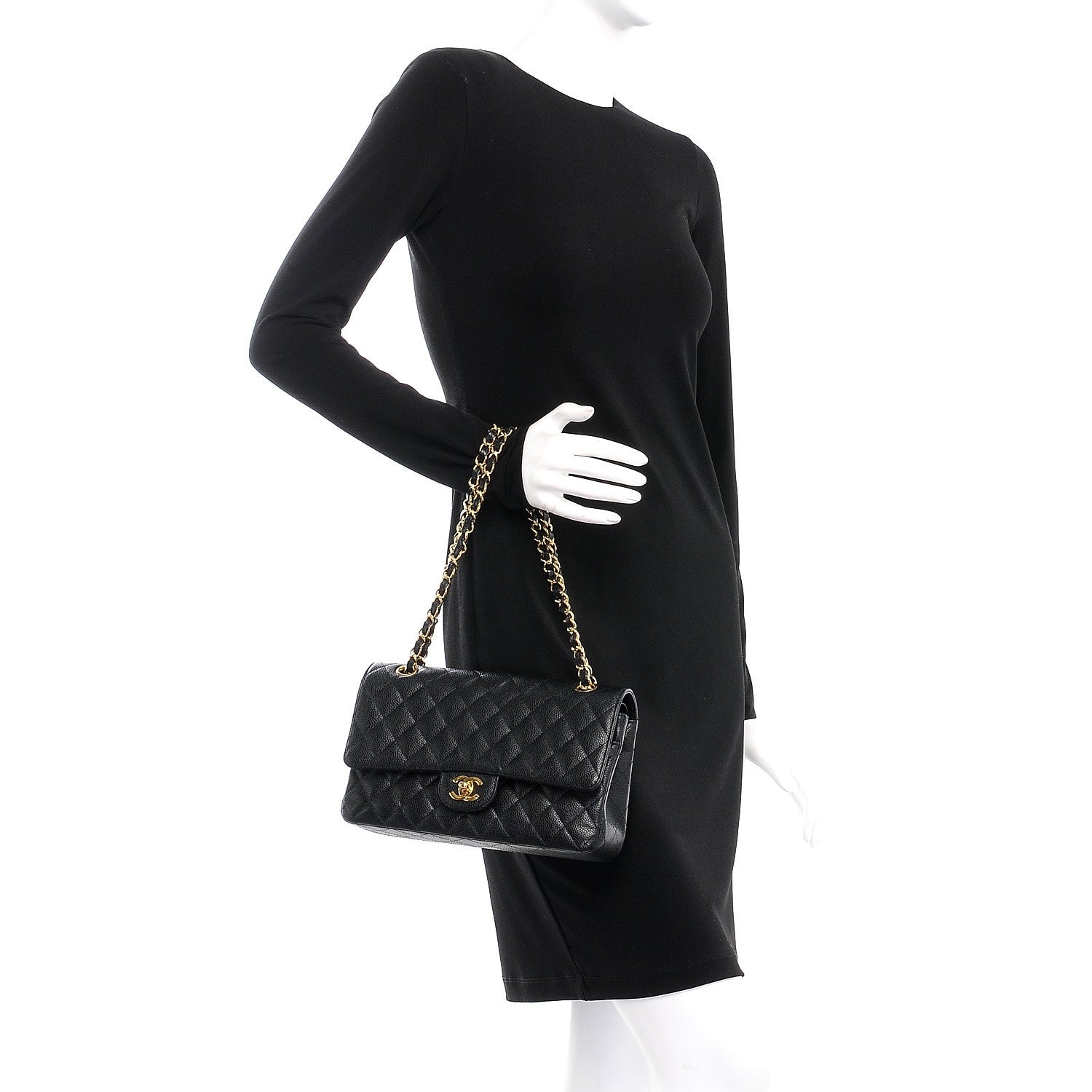 Chanel Caviar Quilted Medium Double Flap Black 3 of 9
