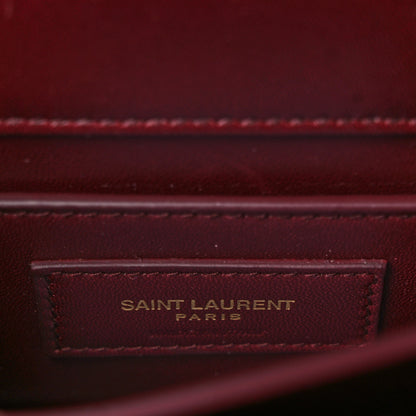Saint Laurent Velvet Small Monogram Sunset Burgundy 5 of 7