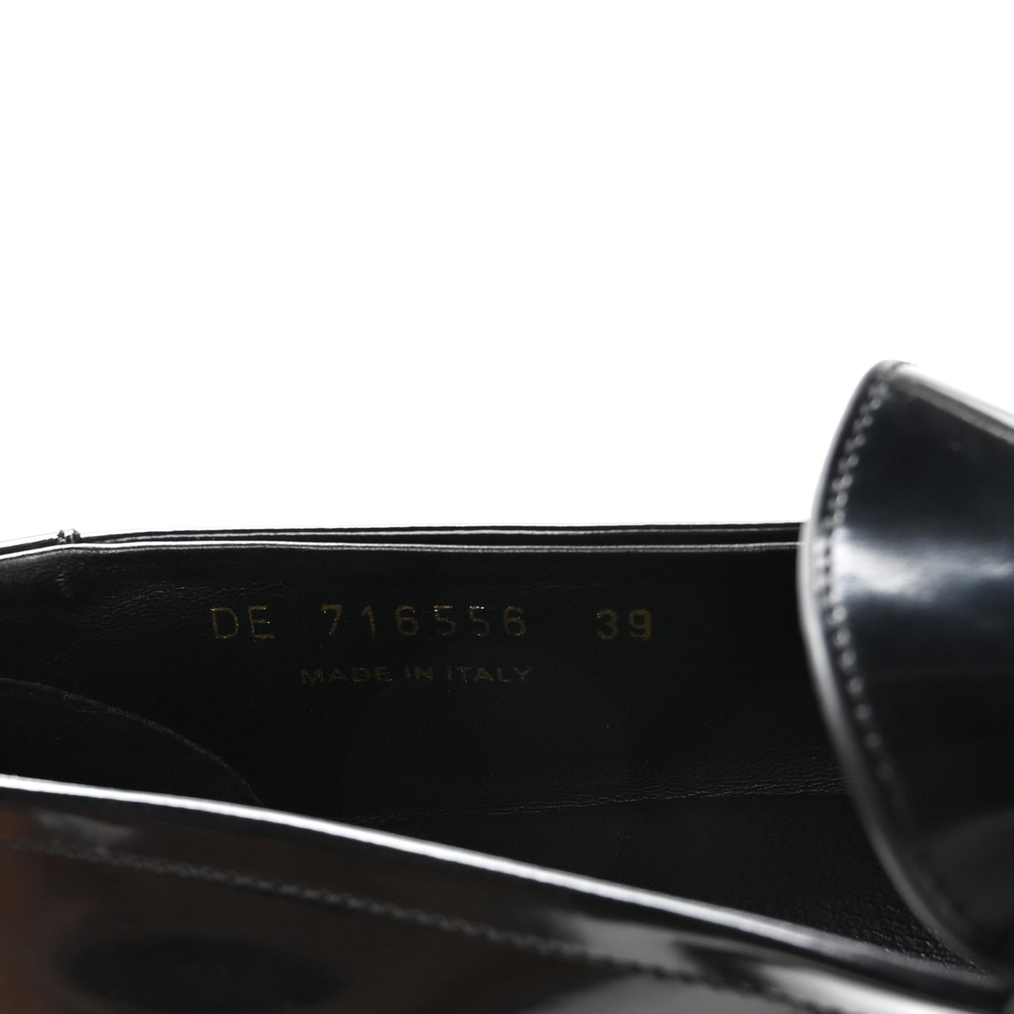 Glazed Calfskin Le Loafer 15 Penny Slippers 39 Black