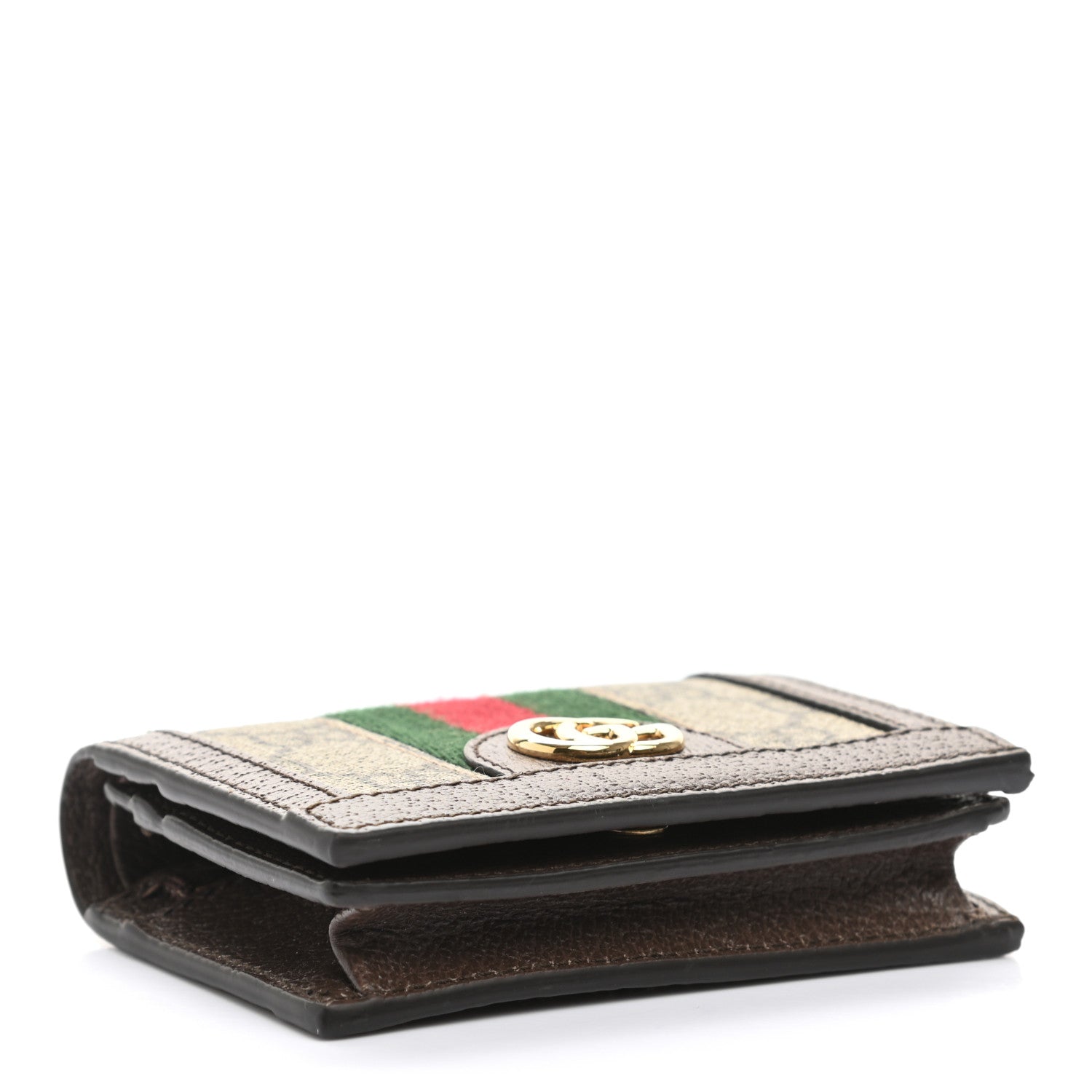 Gucci GG Supreme Monogram Web Ophidia Card Case Beige New Acero 4 of 8