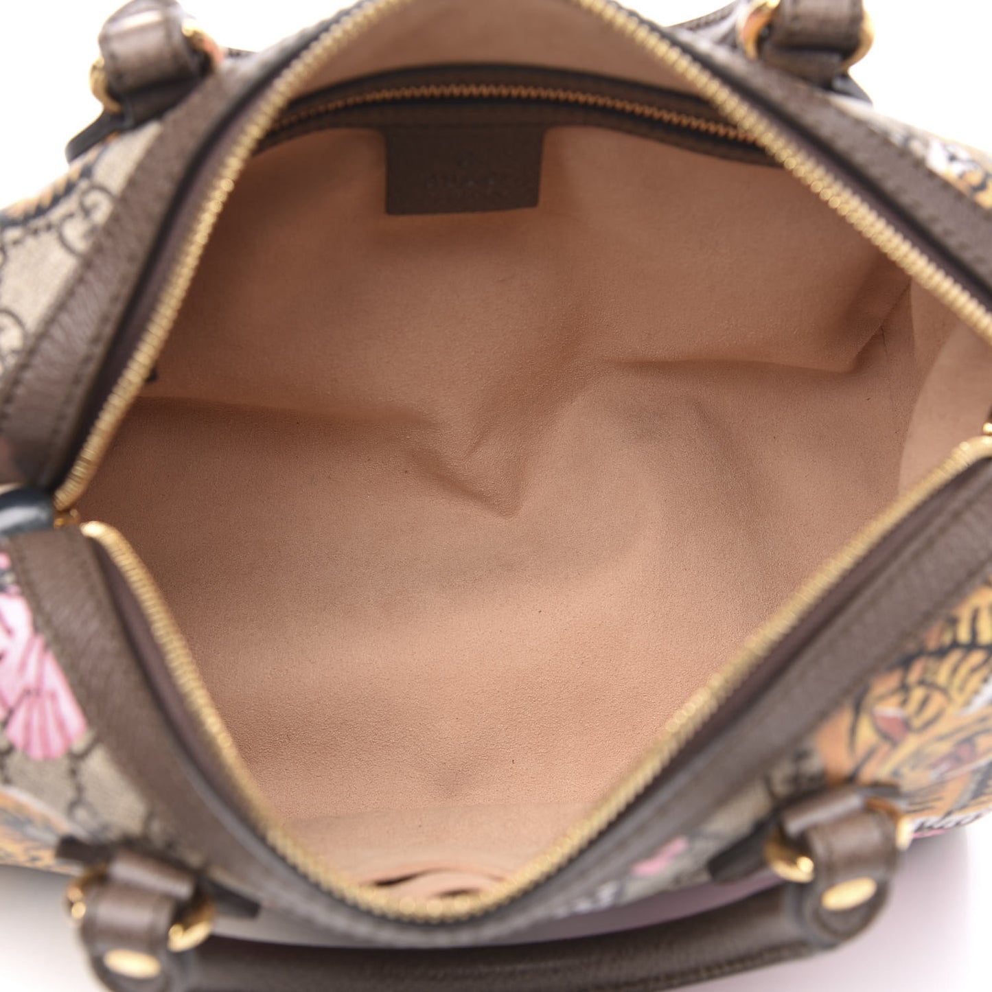 GG Supreme Monogram Bengal Small Boston Beige Pink