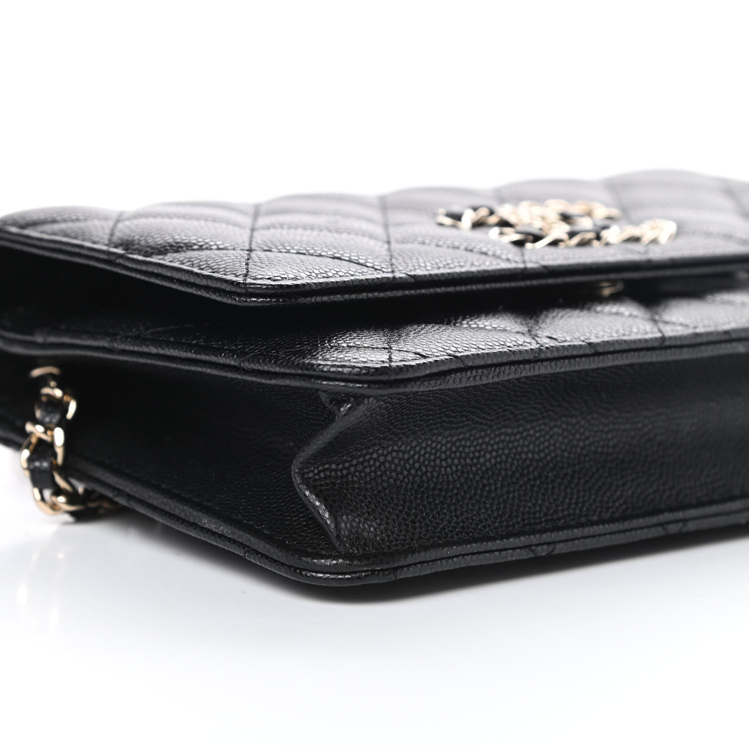 Chanel Caviar Quilted French New Wave Chain CC Wallet On Chain WOC Black 10 of 12