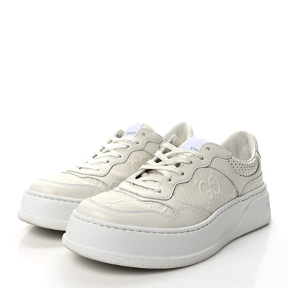 Gucci Calfskin GG Tennis Embossed Perforated Womens Platform 55mm Sneakers 39.5 Great White 3 of 9