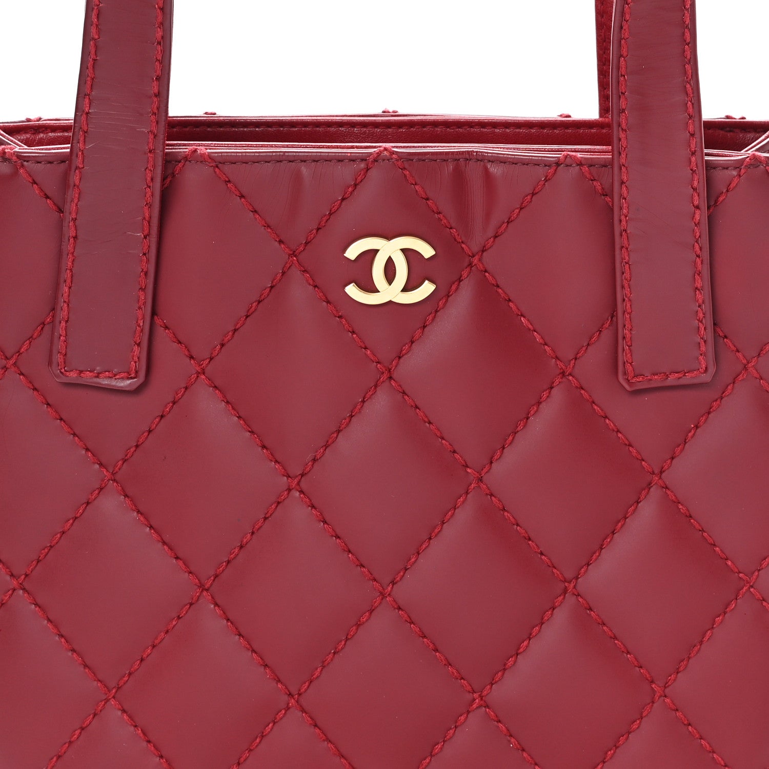 Chanel Calfskin Stitch Small Surpique Tote Red 1859035 – FASHIONPHILE