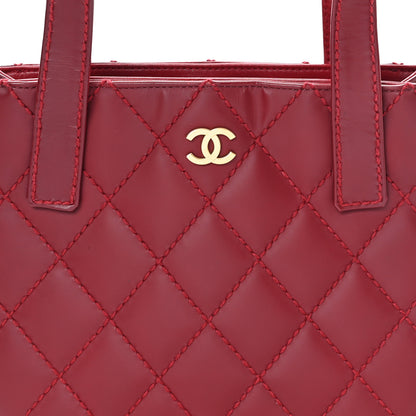 Chanel Calfskin Stitch Small Surpique Tote Red 8 of 12