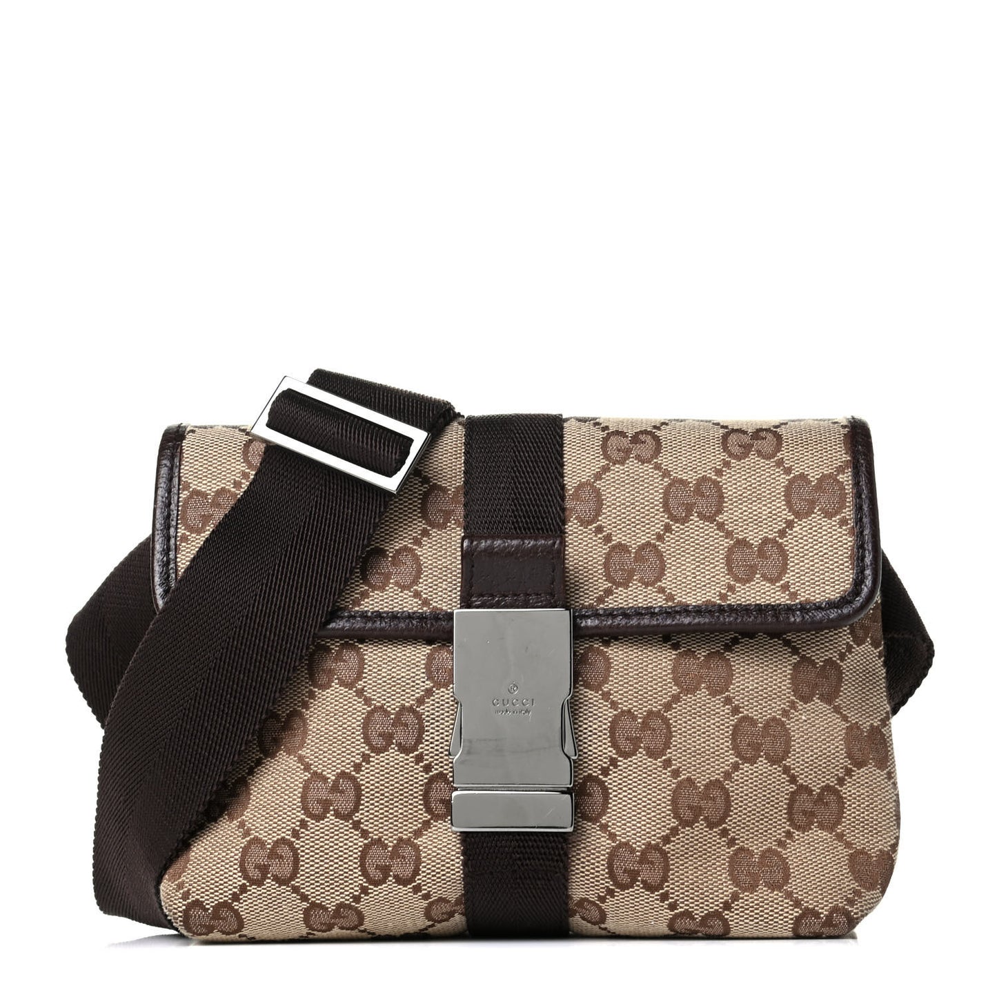 Monogram Waist Pouch Bag Dark Brown