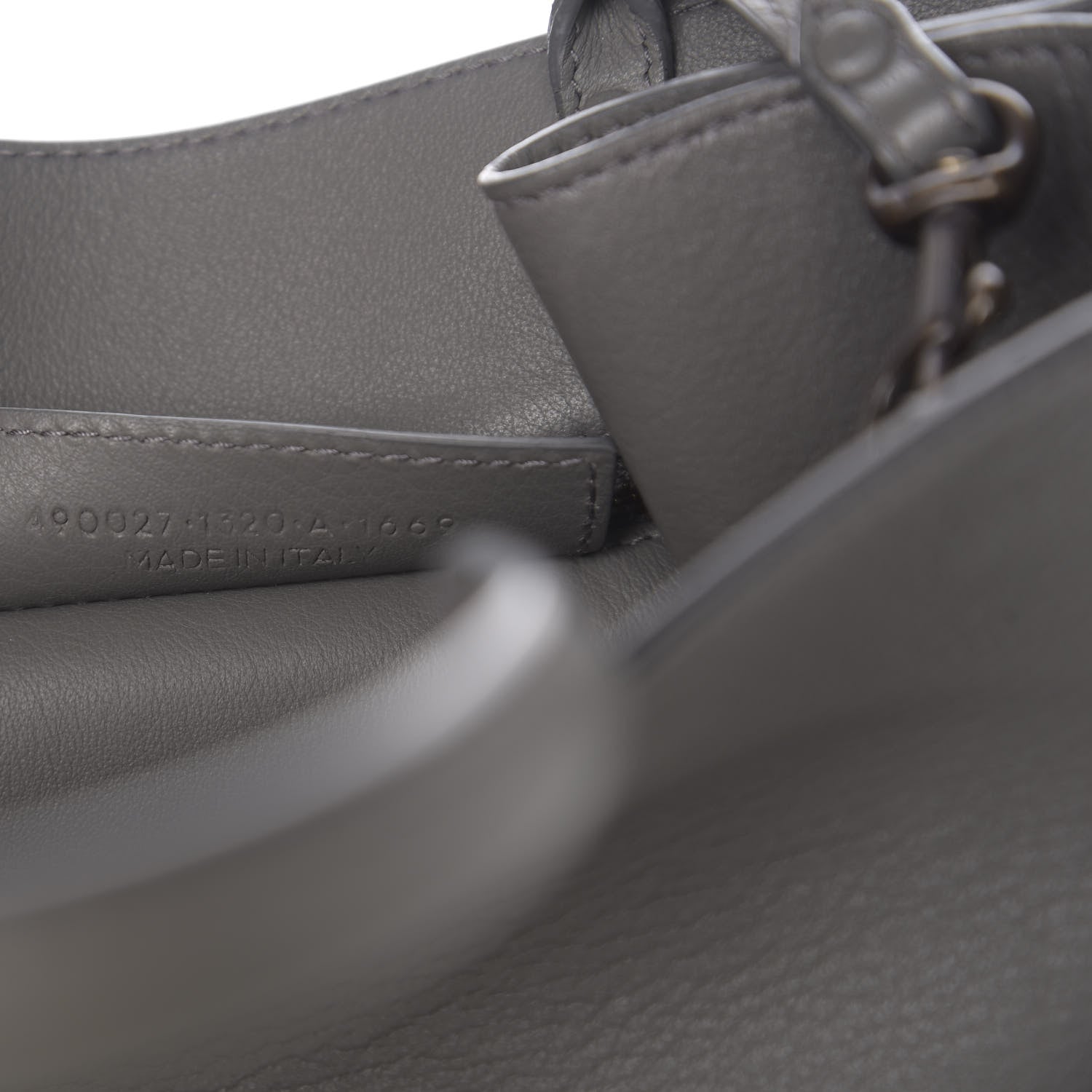 Balenciaga Calfskin Blackout Hardware Perforated Papier A6 Tote Gris Acier 6 of 9