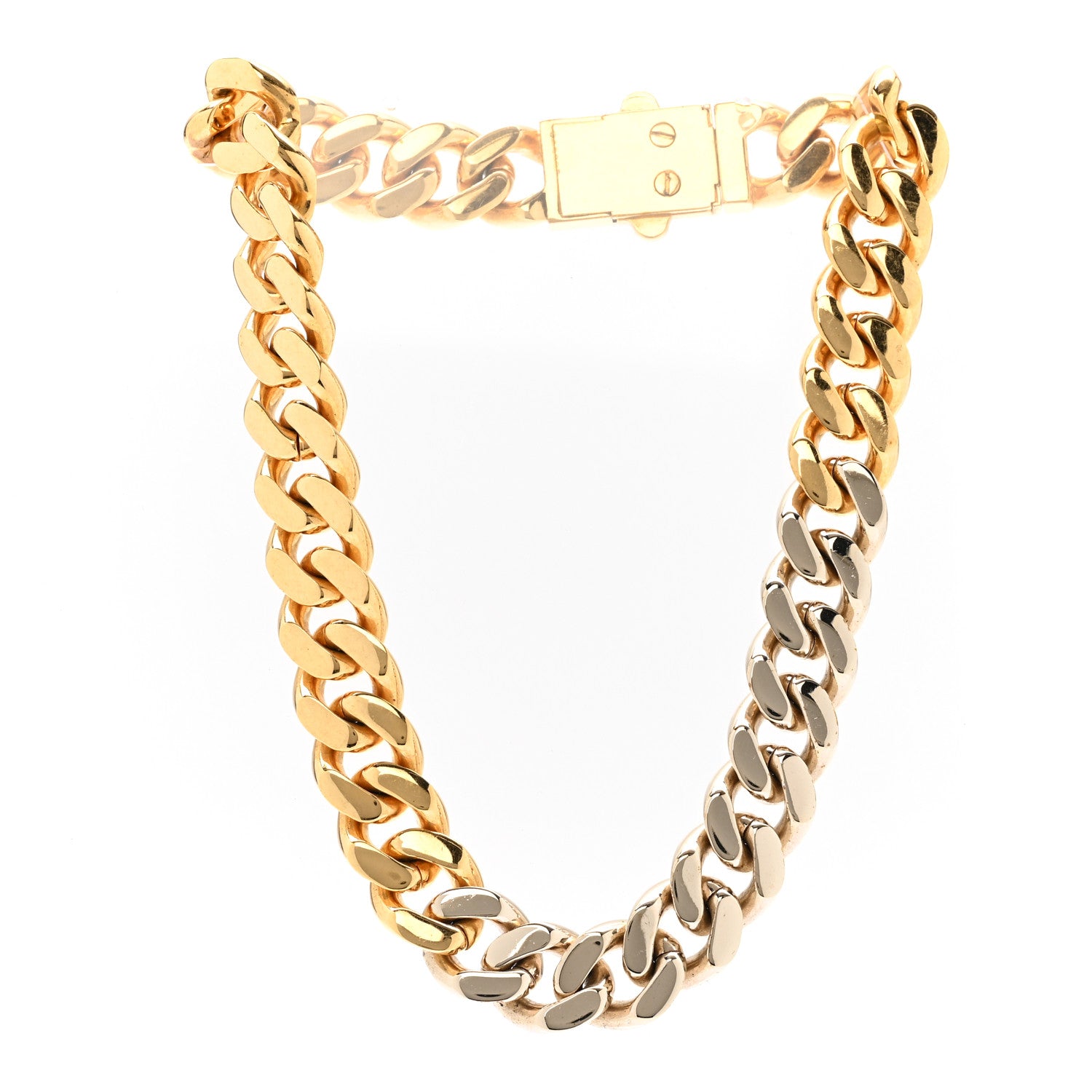 Saint Laurent Metal Curb Chain Necklace Gold Silver 3 of 6