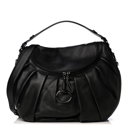 Gucci Pebbled Calfskin Medium Icon Bit Shoulder Bag Black 1 of 4