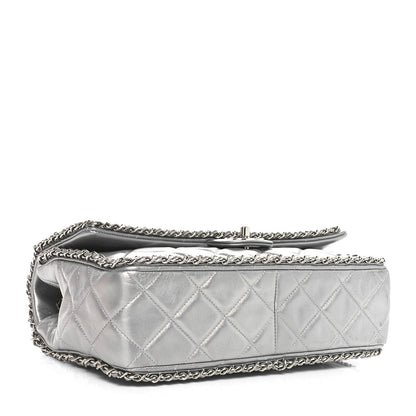 Chanel Metallic Lambskin Large Chain All Over Flap Silver 4 of 10